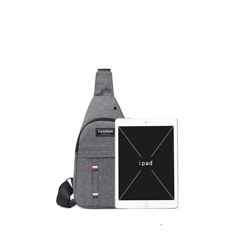 Men's Small Canvas Crossbody Chest Bag, Multifunctional Sling Bag For Outdoor Sports Travel Hiking Camping