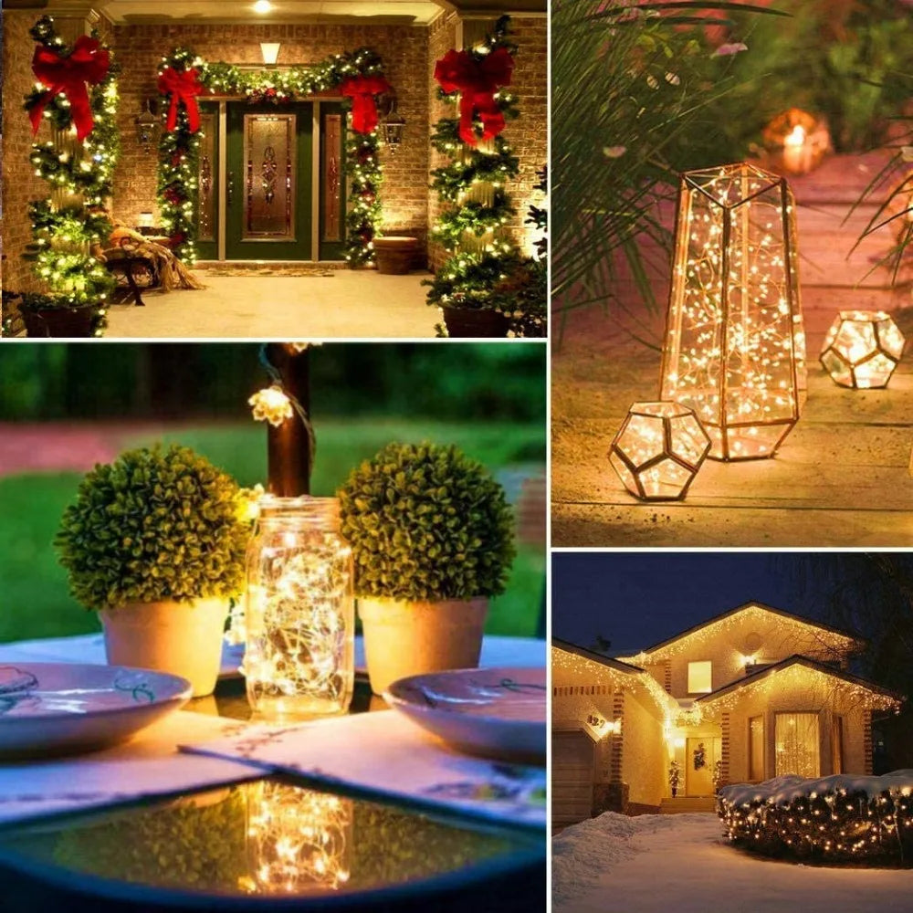 Solar Light Outdoor Waterproof 50/100/200/300 LED Lamp String For Holiday Christmas Party Fairy Lights Garden Garland