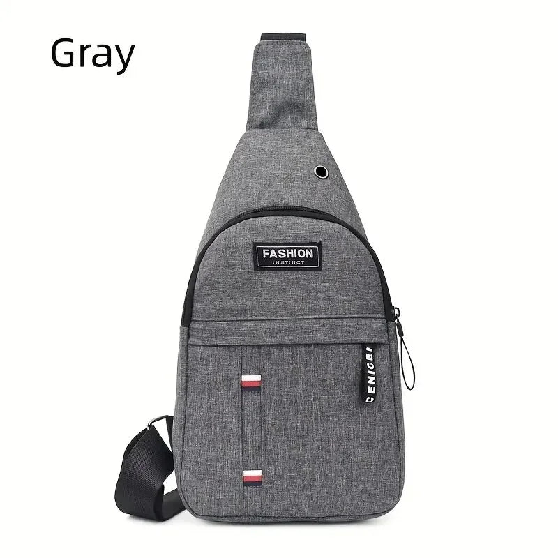 Men's Small Canvas Crossbody Chest Bag, Multifunctional Sling Bag For Outdoor Sports Travel Hiking Camping