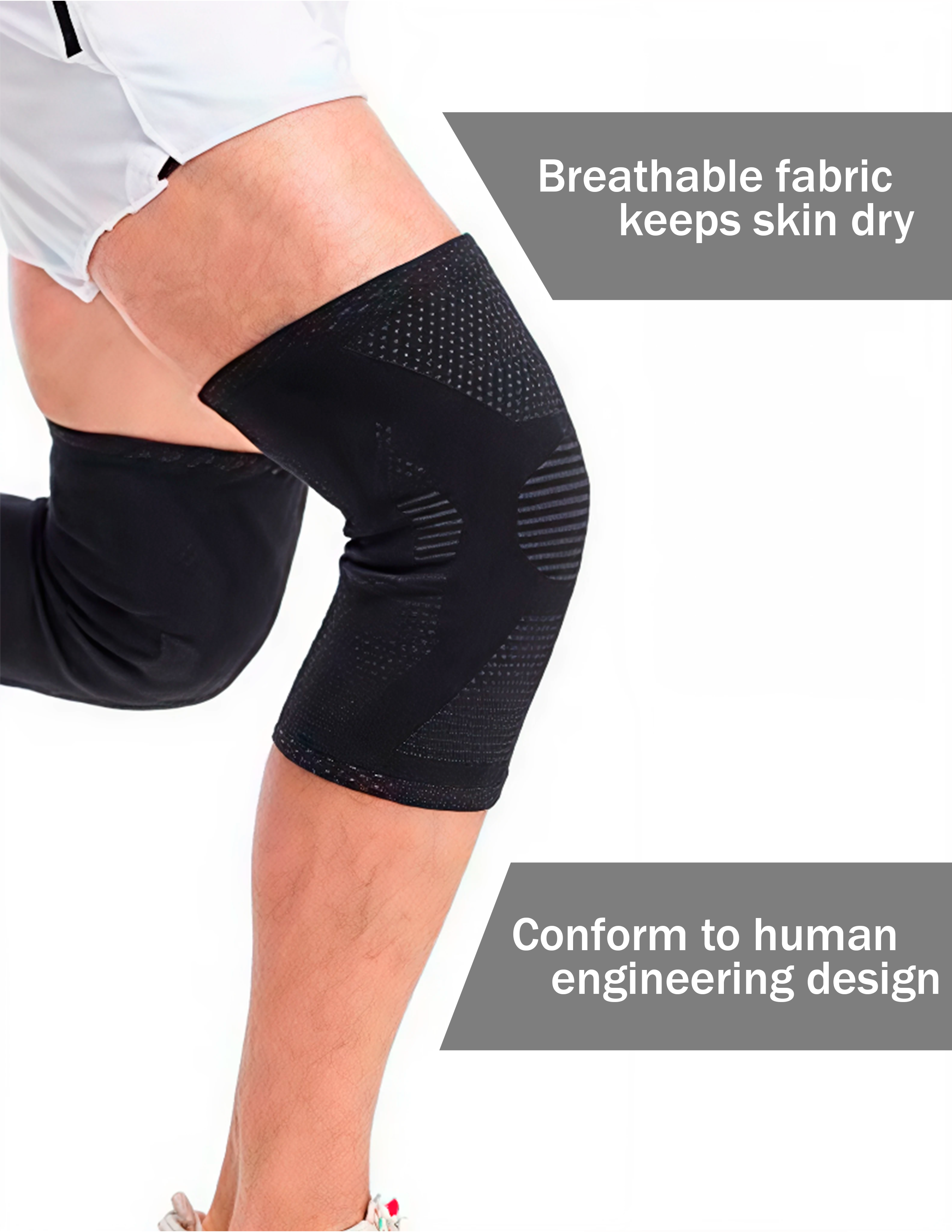 GOBYGO 1Pcs Basketball Sports Knee Pads Elastic Knitted Compression Leg Warmers Outdoor Running Cycling Mountaineering Men Women