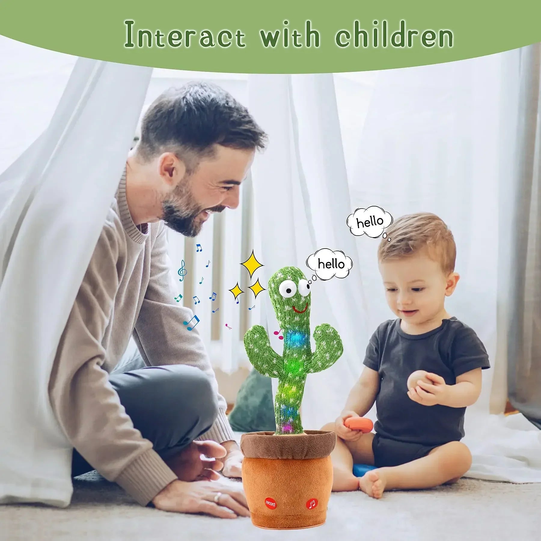 Rechargeable Dancing Cactus Plush Toy for Kids-1