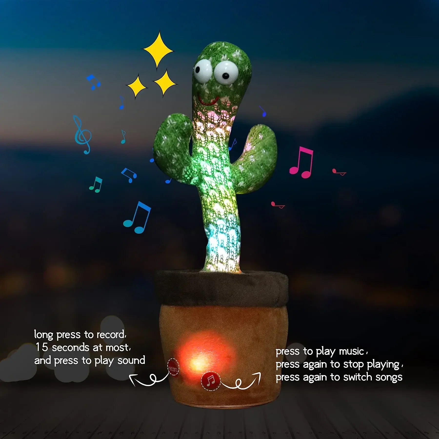 Rechargeable Dancing Cactus Plush Toy for Kids-4