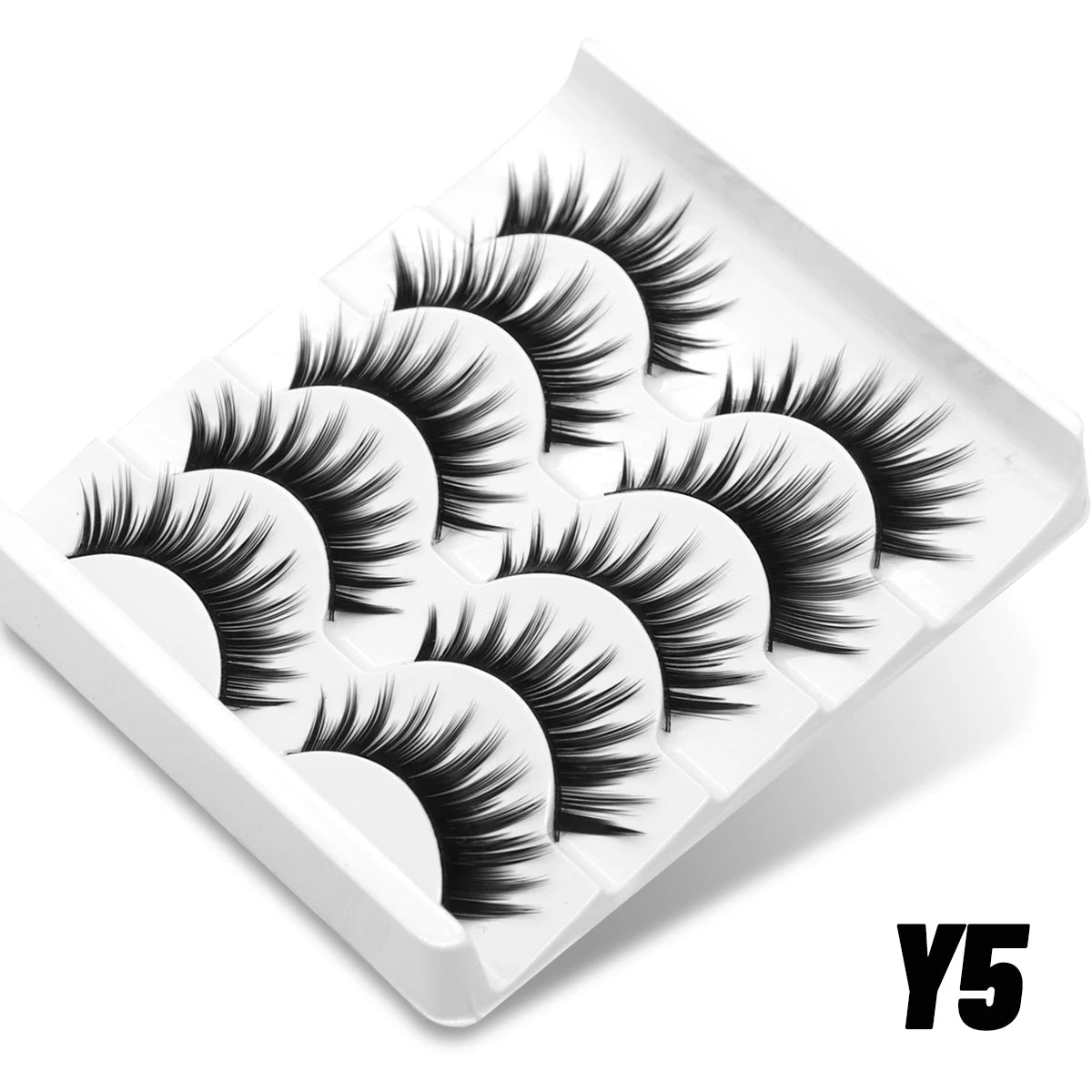 GROINNEYA 5/10 pairs 3D Mink Lashes Faux Mink Fluffy Lash Soft Full Thick Wispy Eyelash Dramatic False Eyelashes Makeup