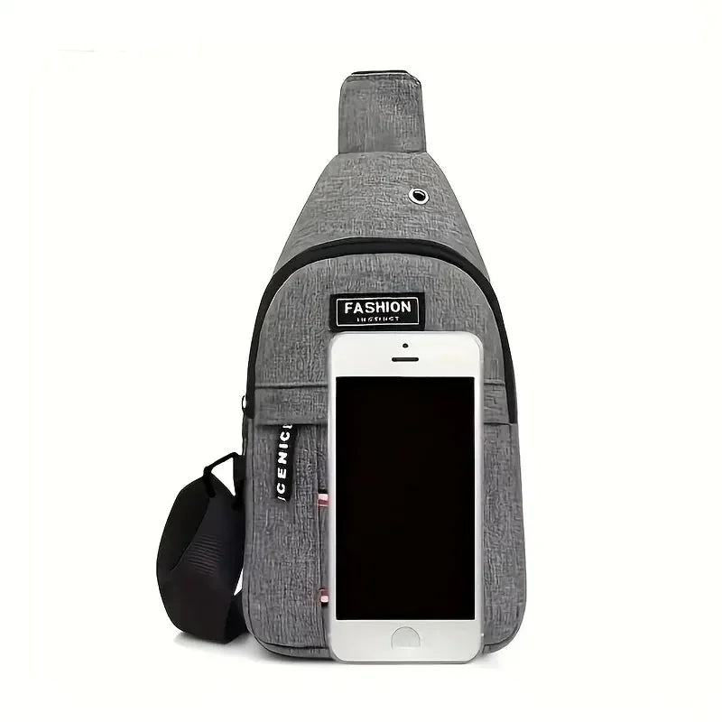 Men's Small Canvas Crossbody Chest Bag, Multifunctional Sling Bag For Outdoor Sports Travel Hiking Camping