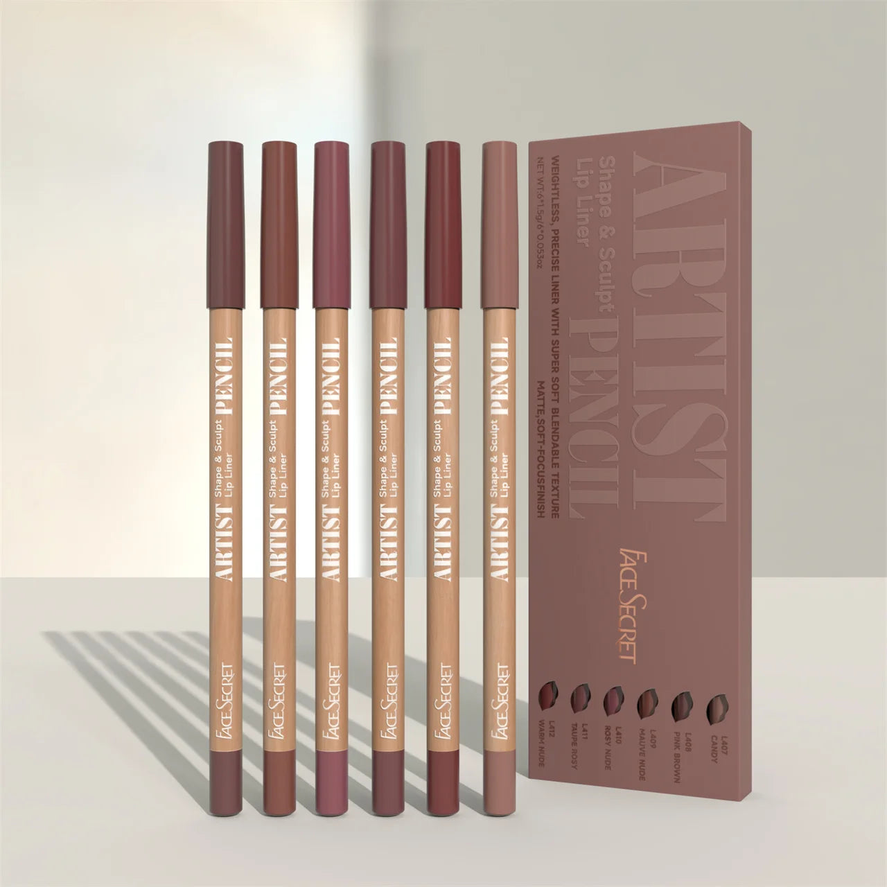 6pcs Velvet Matte Lip Liner Set - Long-Lasting Versatile Shades Longlasting Lip Makeup Berry, Brown, Pink Lip Pencil