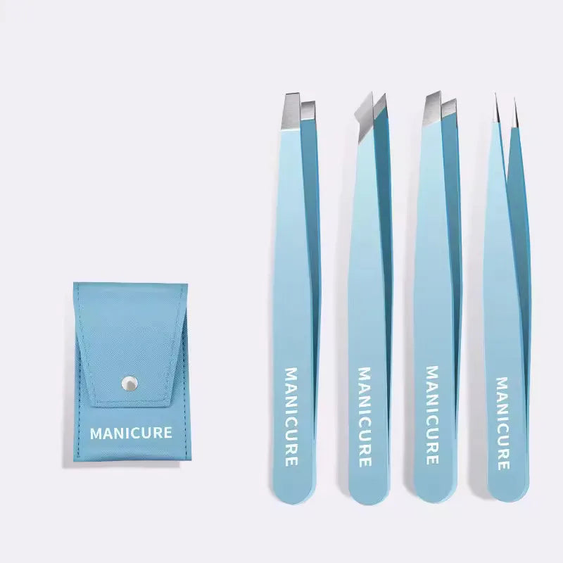 Eyebrow Tweezer Colorful Hair Beauty Fine Hairs Puller Stainless Steel Slanted Eye Brow Clips Removal Makeup Tools