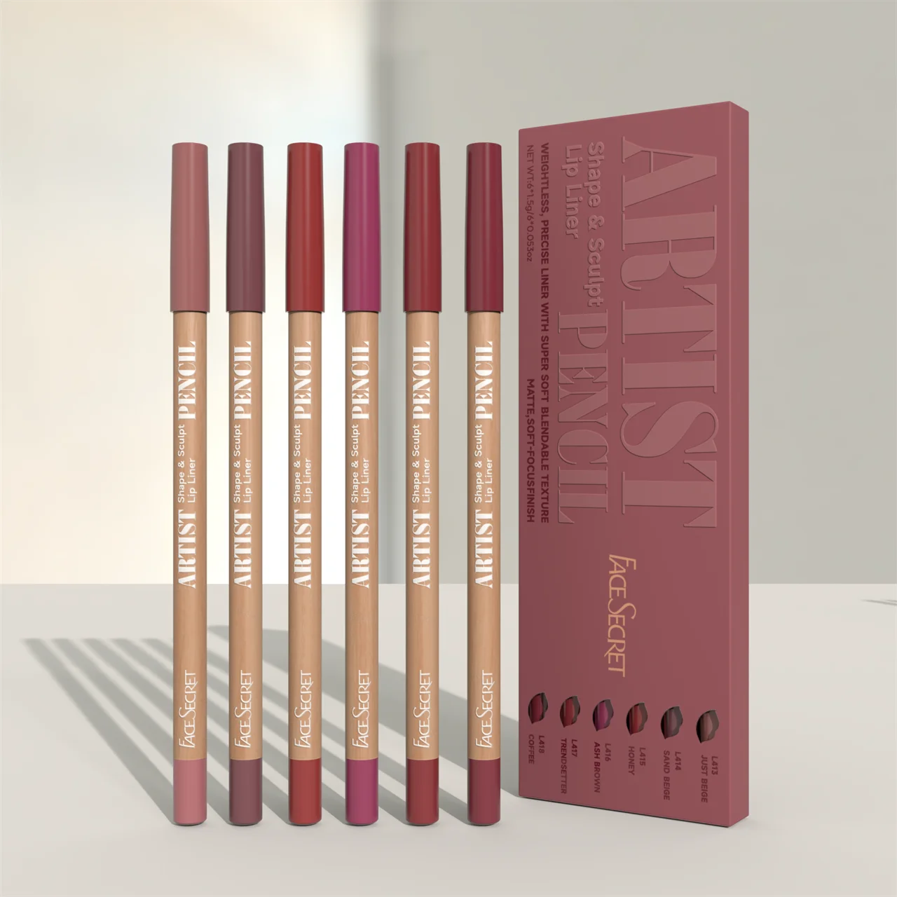 6pcs Velvet Matte Lip Liner Set - Long-Lasting Versatile Shades Longlasting Lip Makeup Berry, Brown, Pink Lip Pencil