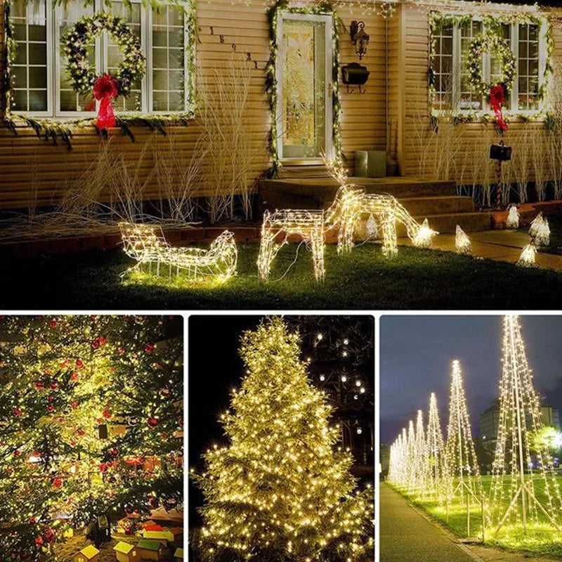 Solar Light Outdoor Waterproof 50/100/200/300 LED Lamp String For Holiday Christmas Party Fairy Lights Garden Garland