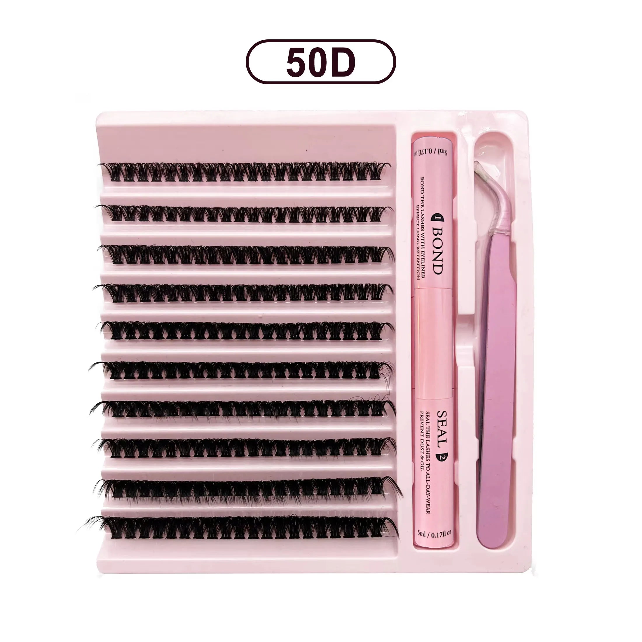 Lashes Clusters Set Extensions Kit Fake eyelashes Mix Lash Clusters with Lash Bond Seal and Lash Applicator Tool Makeup