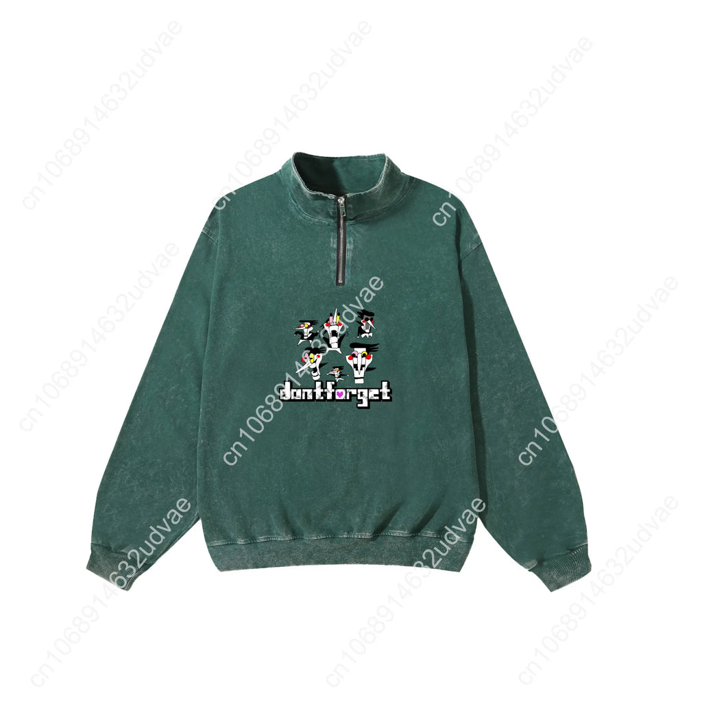 Deltarune Spamton Undertale Retro Sweatshirt Man Woman Teenager Vintage Pullover Half Zipper Sweat Shirt Custom Sleeved Tshirt