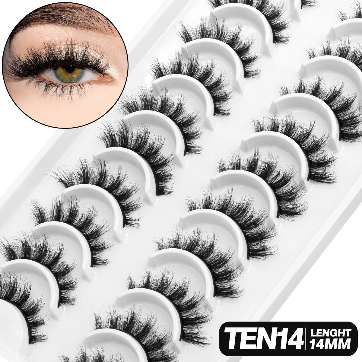 GROINNEYA 5/10 pairs 3D Mink Lashes Faux Mink Fluffy Lash Soft Full Thick Wispy Eyelash Dramatic False Eyelashes Makeup